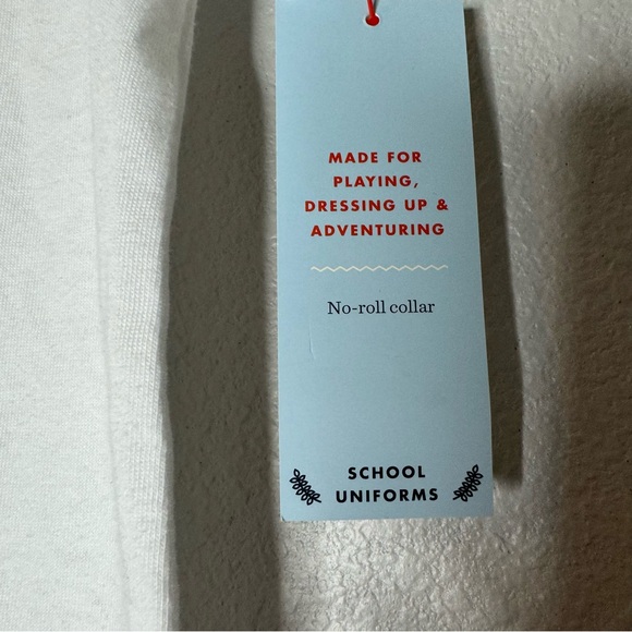 New Boy’s Cat & Jack White Polo Uniform Style Shirt Size M (8) - Picture 5 of 5